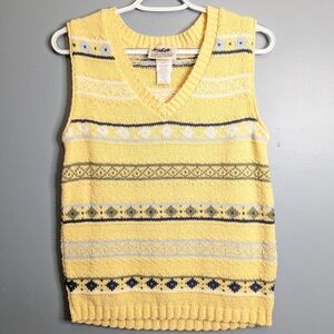 Vintage Northern Reflections Striped Patterned Sleeveless Sweater Vest  Small